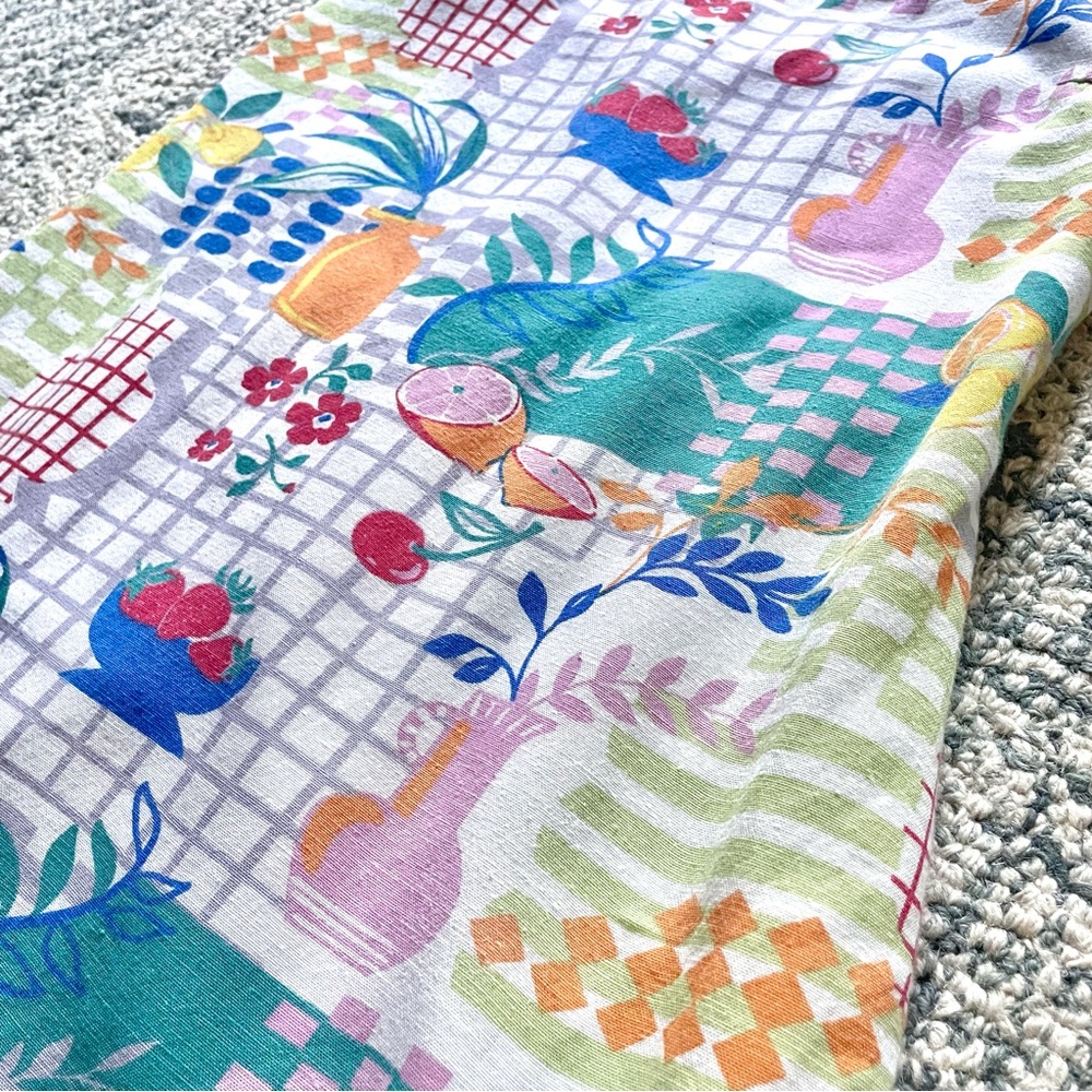 JAPNA Retro Picnic Print Dress Fruit Flower Kitchen Pattern - Picture 7 of 8